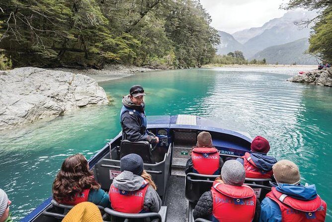 Dart River Jet Boat and Wilderness Experience - The jet boat on the Dart River: fast turns, shallow channels, and glacier-fed power
