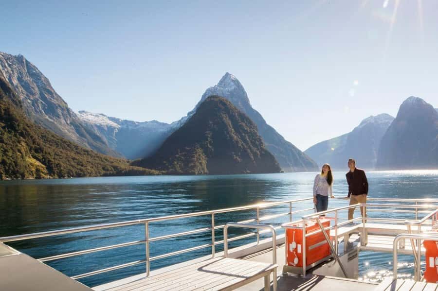 From Queenstown: Milford Sound Flight and Nature Cruise - Stirling Falls, Mitre Peak walls, and the wildlife you can actually watch