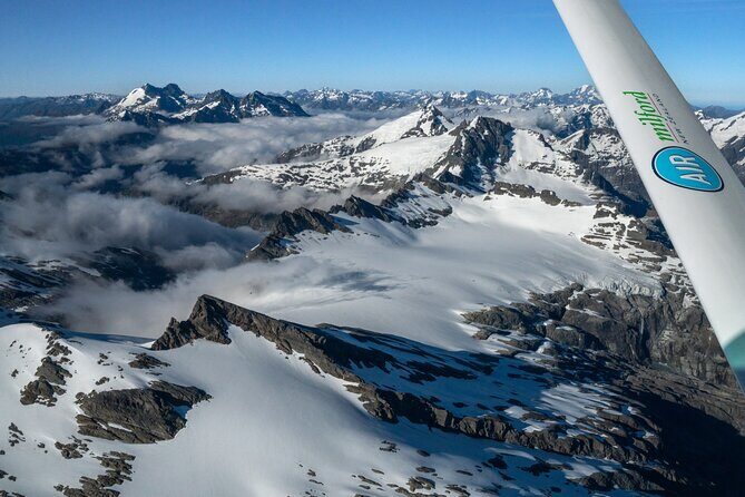 Milford Sound and Big Five Glaciers Scenic Flight - Milford Sound overhead: Mitre Peak and a fiord view without the cruise