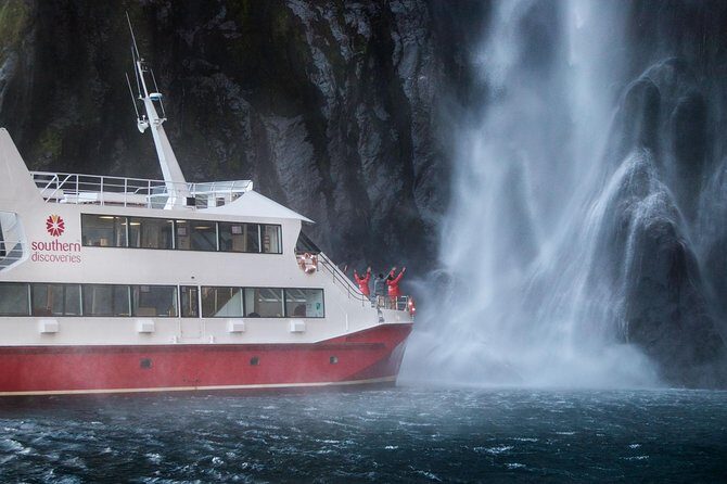 Milford Sound Coach & Cruise from Queenstown: Panoramic Views - Milford Sound Arrival: Mitre Peak and the Waterfall-Heavy Reality