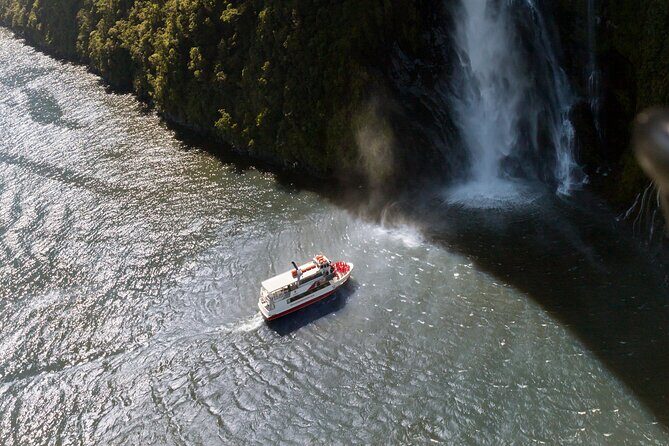 Milford Sound Extended Cruise with Southern Discoveries - Route Highlights: 163m and 151m Waterfalls, Mitre Peak at 1692m