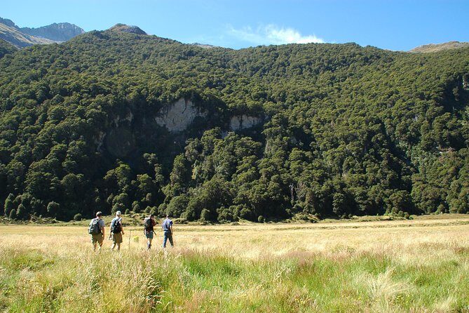 Siberia Experience:Fly-Hike-Jetboat:Wilderness Adventure:Wanaka - The Hike Route: Siberia River to a Low Pass Over the Wilkin